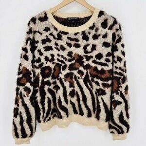 INC Leopard Print Alpaca Blend Sweater Size Small